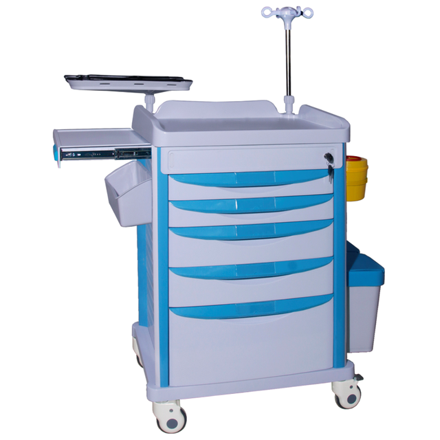 MN-EC008 Quality Certification Emergency Trolley with AED Defibrillator Mount and ISO Certified