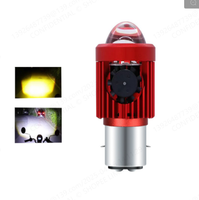 TCYATO Phare LED de moto avec lentille et ventilateur, projecteur LED pour moto à faisceau haut et bas, blanc jaune 20W 12V-80V