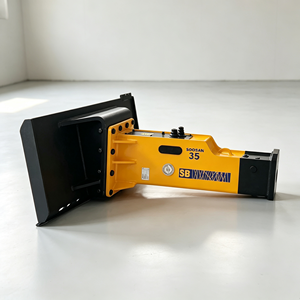 Brise-roche hydraulique silencieux de type boîte jaune SB35 pour mini-pelle, chargeuse compacte et pelle rétrocaveuse de 3 à 6 tonnes, garantie 1 an - Product Image 1