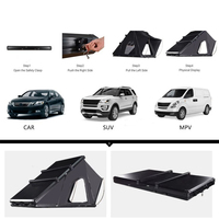 Tente de toit rigide en aluminium XL moderne pour 4 personnes, pliable latéralement, avec design imperméable pour une utilisation en extérieur en toutes saisons