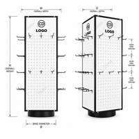 Présentoir rotatif à 4 faces en métal pour magasin, avec conception 3D gratuite, pour bonnets, écharpes et accessoires