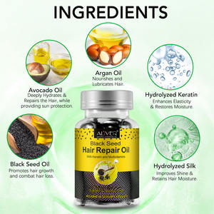 הסיטונאי שיער תיקון שמן שמן זרע שחור קפסולות עבור שיער פגום יבש עם קרטין מולטי ויטמינים - Product Image 2