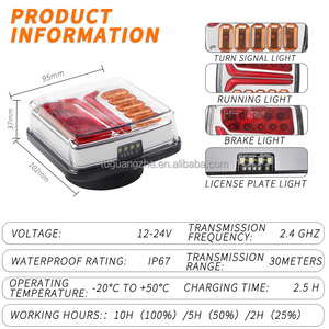 ไฟสัญญาณแม่เหล็กไร้สาย TGZ Auto LED สำหรับรถบรรทุก 7 พิน IP67 มาตรฐานยุโรป ไฟภายนอก - Product Image 3