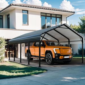 Abri de <span class=keywords><strong>voiture</strong></span> métallique 12x20 pieds, <span class=keywords><strong>Garage</strong></span> surdimensionné avec base renforcée, Abri de <span class=keywords><strong>voiture</strong></span> extérieur galvanisé, Auvent de <span class=keywords><strong>voiture</strong></span> robuste - Product Image 1