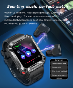 Montre connectée TWS 2-en-1 pour sport en extérieur avec 4 Go de mémoire et écouteurs intégrés, batterie 400 mAh, appels, étanche IP67, modèle T93 - Product Image 6