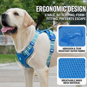 Harnais Réfléchissant Réglable pour Chien, Harnais Gilet à Quatre Points pour Animaux de Compagnie avec Anneau en D Métallique et Boucle à Libération Rapide pour la Promenade - Product Image 3