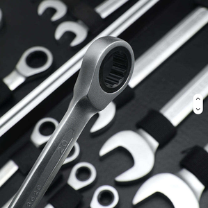 Jeu de clés à cliquet à tête mobile 22 pièces, clés à fourche, outils de réparation de camions - Product Image 6