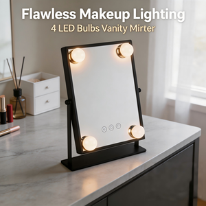 Miroir de maquillage LED à intensité variable et sensible au toucher Vanité de bureau en bois de houx avec ampoule LED remplaçable <span class=keywords><strong>pour</strong></span> le maquillage écrémage en gros - Product Image 1