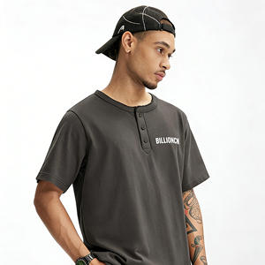 T-shirt décontracté à manches courtes en coton tricoté anti-plis, coupe droite, col rond, style urbain, 100 % coton, pour homme - Product Image 2