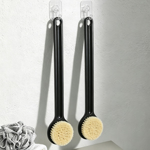 Bath <b>Brush</b> Long Handled Soft Bristled <b>Shower</b> <b>Back</b> Scrubber Body Cleaning <b>Brush</b> Black 145g Nylon PP - Product Image 4