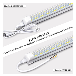 Siêu Sáng 50W 100W V-Hình Dạng Tích Hợp T8 LED Ống Ánh Sáng Nhôm Cơ Thể Cho Cửa Hàng Nhà Để Xe Kho Hội Thảo Chiếu Sáng - Product Image 2