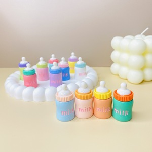 Miniature <b>Resin</b> Baby Bottle Ornament 3D Glossy Milk Pattern Home Decoration Accessory Round Plastic <b>Resin</b> <b>Craft</b> - Product Image 4