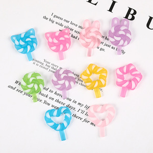 Amuletos Nail Art de Piruleta de colores mezclados, decoración de <span class=keywords><strong>uñas</strong></span> acrílicas de resina Kawaii, piruleta luminosa, dulces, diamantes de imitación para manicura - Product Image 4