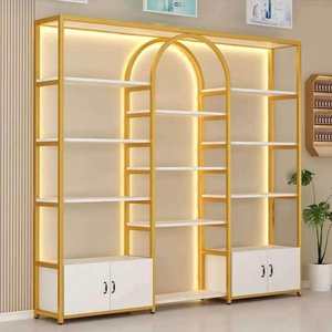 Présentoir mural de rangement pour cosmétiques au design moderne pour salons de beauté, salons de coiffure et barbiers - Product Image 2