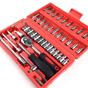 2023 High Quality Multi-function Red household hand car tools bike repair tool set box mechanic automotive tools
