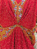 Robe de soirée élégante de luxe en perles de cristal pour femme, manches chauve-souris, coupe ample, Abaya musulmane, vêtement islamique