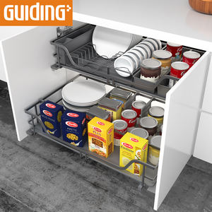 מודרני זול פלדה רכה סגירה רכה הטיה מטבח ארון צלחת אחסון צלחת מתלה קערה למשוך את סל המגירה - Product Image 2