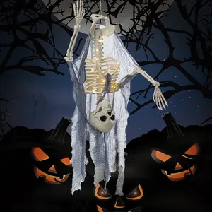 Retails Half Body Skeleton Ghost With Lamp Battery Operated Yard Lawn Halloween Animatronic For Haunted House