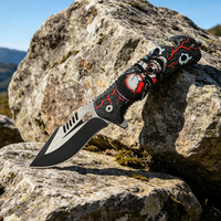 Couteau de poche tactique pliable - Lame en acier inoxydable 3Cr13 et manche en ABS - Équipement EDC léger pour le camping et les activités de plein air