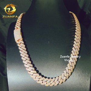 <span class=keywords><strong>Collana</strong></span> a Catena Cubana in <span class=keywords><strong>Argento</strong></span> Sterling <span class=keywords><strong>925</strong></span> con Diamanti Moissanite VVS da 15mm, Stile Hip Hop - Product Image 4