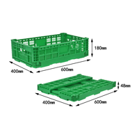 QS Caisses de fruits et légumes en plastique de transport pliable abordable Boîte de rangement pliante pour l'agriculture