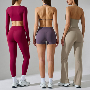 Trend 2026 Set Yoga <span class=keywords><strong>Donna</strong></span> Effetto Nudo, 6 Pezzi, Traspirante, Assorbente, Asciugatura Rapida, Sollevamento Glutei, per Palestra e Sport, MOQ Basso - Product Image 2