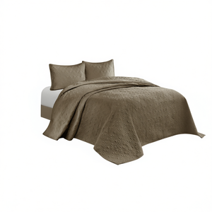 Ensemble de couvre-lit réversible moka queen Couvertures élégantes pour une literie confortable - Product Image 1