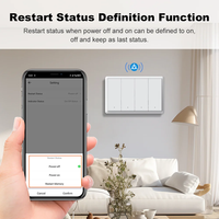Interrupteur mural intelligent Wi-Fi Hot Matter avec minuterie, 1, 2, 3 ou 4 gangs, avec fil neutre, interrupteurs physiques à bouton-poussoir, compatible avec l'application HomeKit