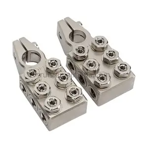 12Way Car Battery Terminal Block 12VDC 4AWG up to 4/0 AWG For SAE/DIN/EN Tapered Top Post Positive and Negative