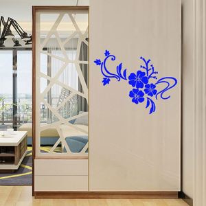 Autocollant mural miroir en acrylique motif floral pour la maison, décoration de fond pour salon et chambre, peinture autocollante effet miroir - Product Image 4