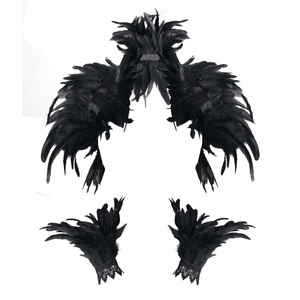 Set di scialle di piume di Halloween scialle di piume Punk piumino festa per festa <span class=keywords><strong>vestito</strong></span> Cosplay costumi Poncho per le donne e gli uomini - Product Image 5