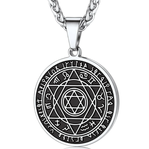 Collar con colgante <span class=keywords><strong>de</strong></span> acero inoxidable para hombre, con estrella amuleto <span class=keywords><strong>de</strong></span> <span class=keywords><strong>la</strong></span> <span class=keywords><strong>suerte</strong></span>, símbolo <span class=keywords><strong>de</strong></span> runa <span class=keywords><strong>de</strong></span> David, joyería nórdica vikinga para protección <span class=keywords><strong>de</strong></span> fiesta Meanin - Product Image 1