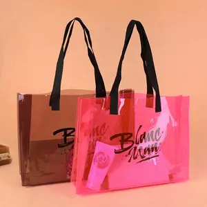 Impresión personalizada nuevo diseño PVC logo bolsa brillo plástico transparente PVC bolsa transparente