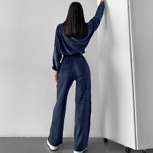 2024 nouveau survêtement <span class=keywords><strong>pantalon</strong></span> ensembles décontracté printemps automne survêtement survêtement femmes à capuche haut <span class=keywords><strong>velours</strong></span> survêtements <span class=keywords><strong>pantalon</strong></span> 2 pièces ensemble - Product Image 3