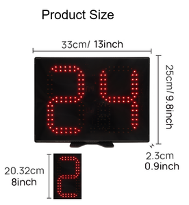 Xách tay 8 inch <span class=keywords><strong>LED</strong></span> kỹ thuật số 24S bắn đồng hồ trong Nhà trò chơi bóng rổ đồng hồ đếm ngược với màu đỏ màu xanh lá cây chữ số hiển thị tùy chọn - Product Image 2