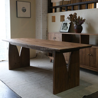 Mesa de Comedor Rectangular de Madera Sólida Muye 2026 con Acabado en Madera Natural y Estilo Japonés Wabi-Sabi