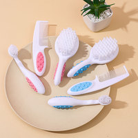 Ensemble de brosses à dents à poils souples à petite tête Ensemble de brosses de bain shampooing pour bébé Nettoyage buccal