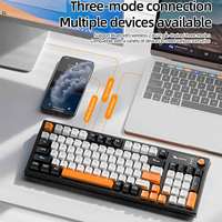 Teclado Mecánico Smailwolf Mk95, Teclado Personalizado Tri-Modo, Teclado Inalámbrico para Juegos con Intercambio en Caliente de Teclas Completas, para Oficina y Juegos