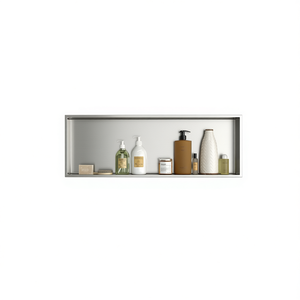 Niche de douche en acier inoxydable 37 x 13, nickel brossé, étagère de salle de bain encastrée, un seul niveau, étanche, design minimaliste - Product Image 1