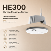 Capteur de présence humaine 24 GHz MmWave Zigbee 3.0 / Zigbee Tuya, capteur radar intelligent de détection de mouvement et de présence statique avec détection de lumière