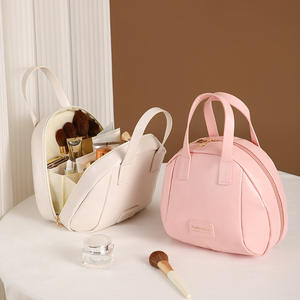 Sac de maquillage portable, nouveau style, grande capacité, sac à cosmétiques, sac à main, sac de rangement, sac de voyage, organisateur simple tridimensionnel - Product Image 5