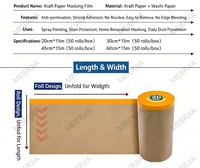 Acryl-Klebstoff Einseitiges Kraft-Schutzpapier für Fahrzeugschutz und Lackierung Wasserdicht & Abnehmbar