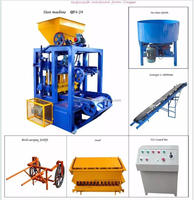 Machine à fabriquer des blocs de ciment semi-automatique hydraulique économique QT4-24 en Ouganda