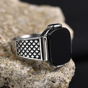 Мужские женские кольца высокого качества из нержавеющей стали агат кольцо классический стиль драгоценный камень Обручальное Кольцо Различные стили доступны - Product Image 1