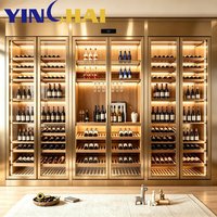 Armoire à vin à température constante en acier inoxydable personnalisée YINGHAI avec éclairage LED pour bar à domicile, hôtel, club