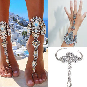 Vintage Boho cristal cheville sandales Sexy <span class=keywords><strong>bijoux</strong></span> orteil anneau pied chaîne pour filles et dames plage mode pied décoration - Product Image 3