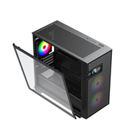 Casing komputer kaca Tempered Pc terlaris dengan Casing Gaming komputer engsel dengan desain tampilan Digital