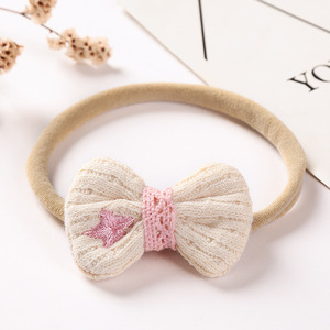 Conjunto de diademas para bebé de estilo mixto para otoño e invierno, diademas suaves de nailon para bebés, accesorios para el cabello con lazo de fieltro y flores tejidas para recién nacidos - Product Image 4
