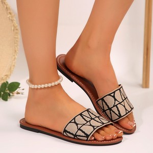 2025 Summer Sexy Women's Fashion Trend Slides Strap Breathable Lightweight <b>Sandals</b> for Vacation Wholesale <b>sandals</b> - Product Image 2