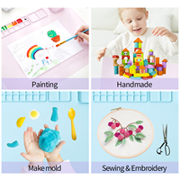 Tapis de dessin en silicone utilisable Palette d'art en silicone pour bébé pour peinture Tasse de lavage pliable personnalisée pour outils d'art pour enfants